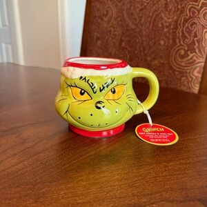 2025 Dr. Seuss The Grinch 3D Sculpted Green 16 Oz. Ceramic Coffee Tea Cup Mug